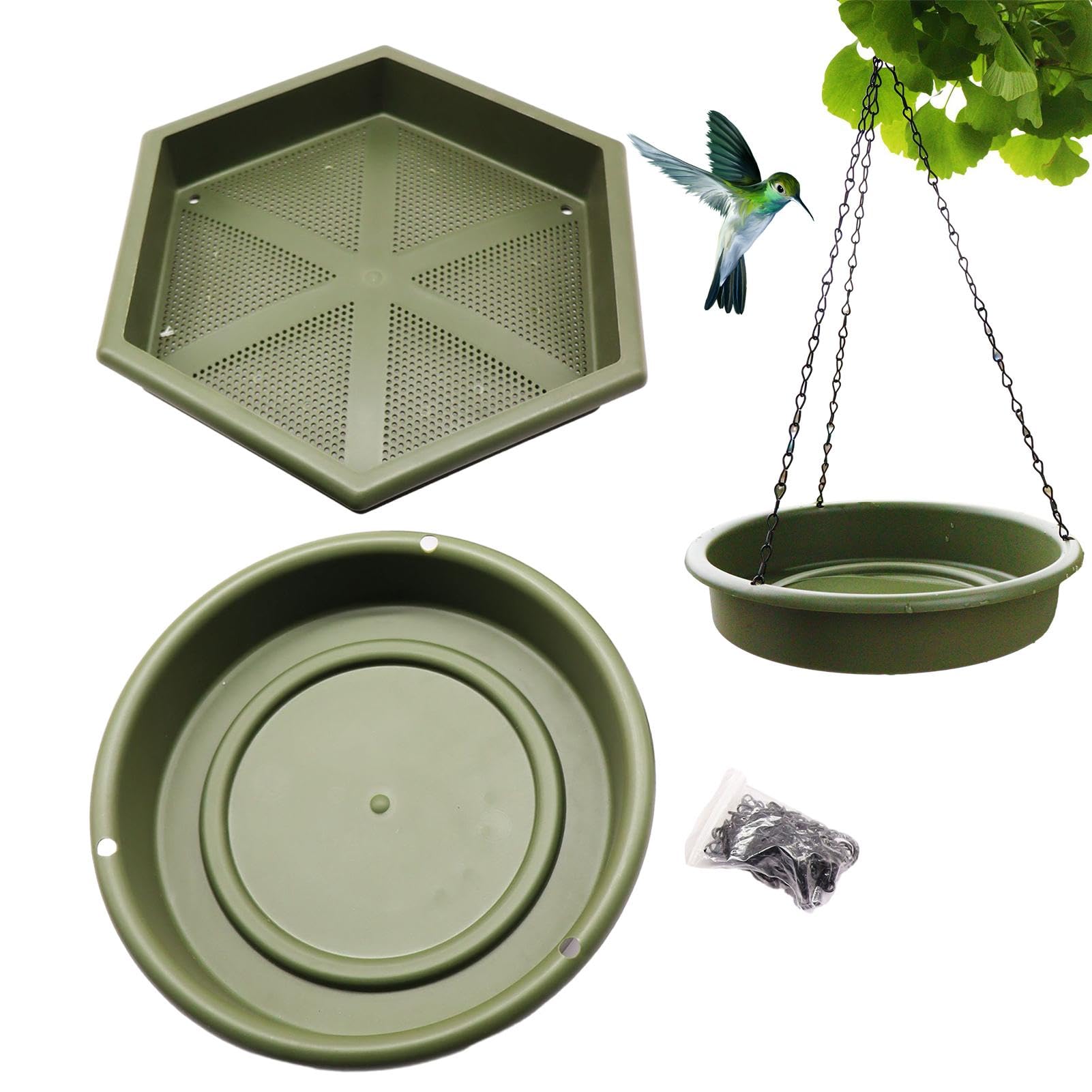 para pájaros con Forma de Colgar, comederos para | pájaros para Exteriores, 2 Piezas, Cuenco de baño para pájaros | Bebedero Exterior para pájaros