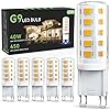TJOY G9 LED Bulb 4W, 3000K Soft Warm White 6 Pack, Equivalent 40 Watt T4 G9 Halogen Replacement, G 9 Bi-pin Base Light Bulbs for Chandelier, 120V 450 LM 360 Beam Angle for Home Lighting, Non-dimmable