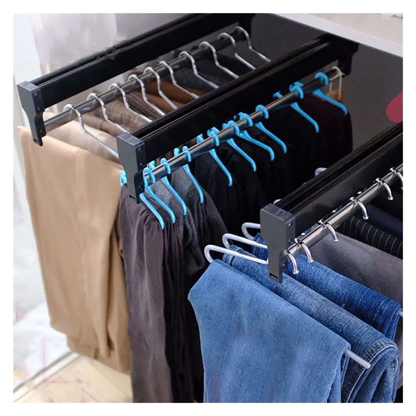 Tige de vêtements en tir télescopique extensible de placard