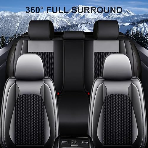 Miniatura 5 de TTX LIGHTING Fundas de asiento de coche transpirables para Nissan Rogue 2014-2024 2025 juego completo de cuero y seda de hielo, protector