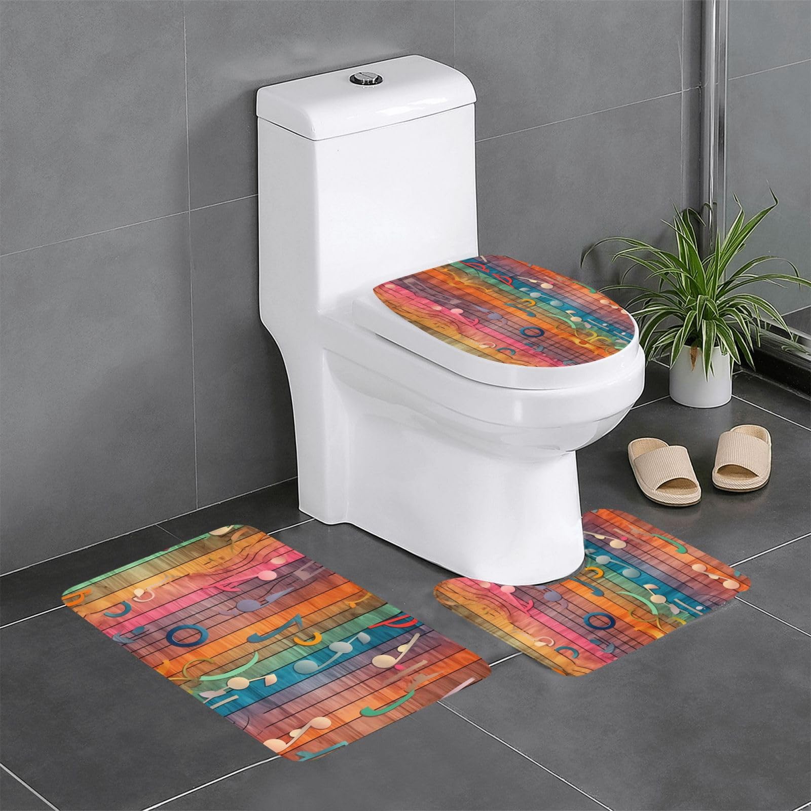 Tapis de contour ovale et rectangulaire pour WC et coiffeuse avec revêtement absorbant