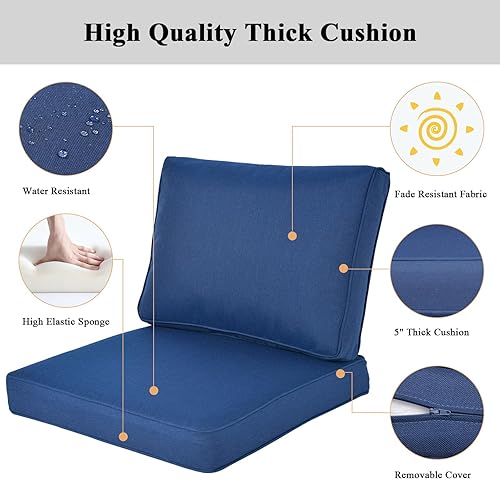 Miniatura 3 de Juego de muebles de aluminio para patio, sofá modular para todo tipo de clima, juegos de conversación de patio en forma de L, sofá esquinero de