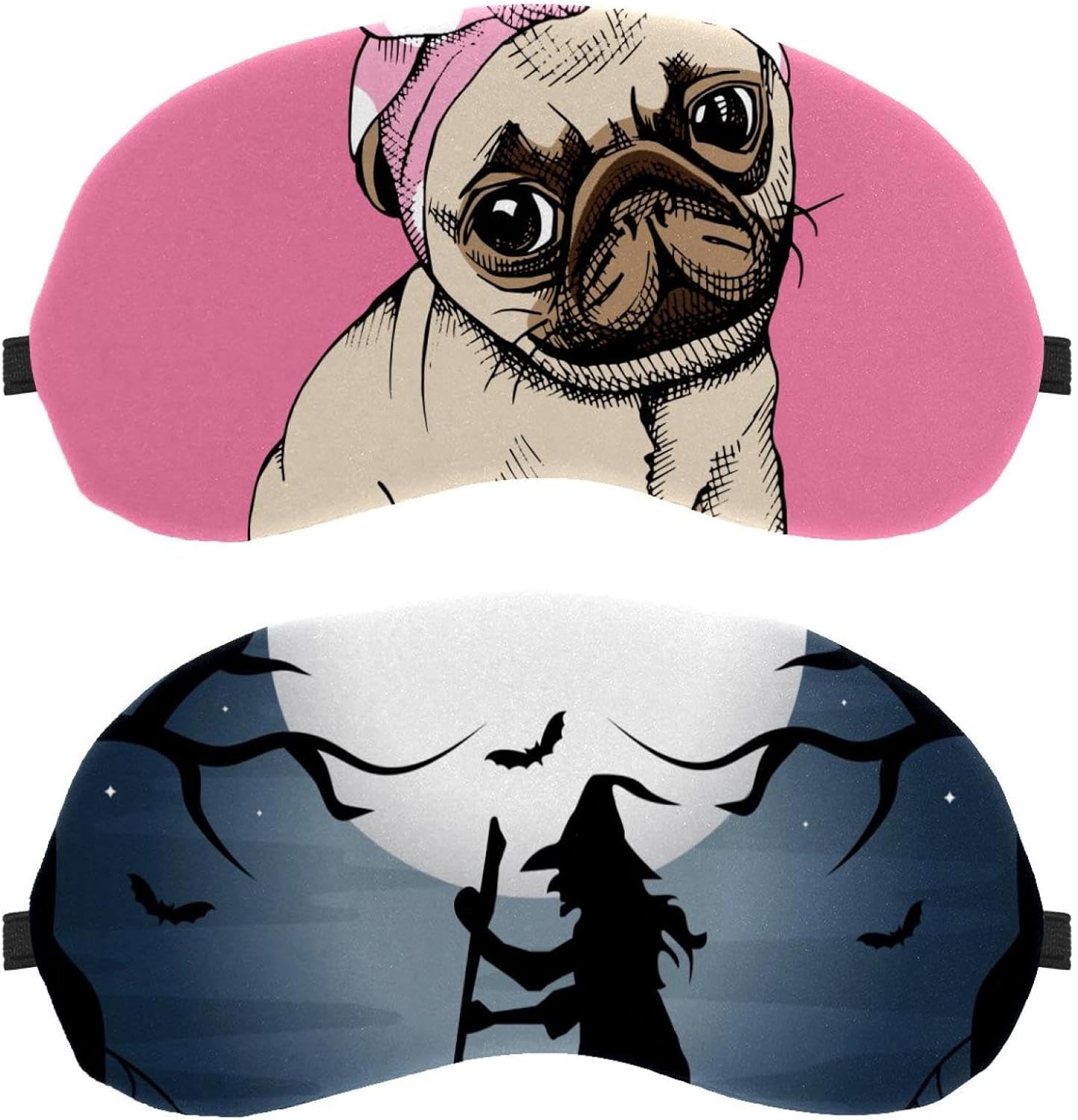 2 Pezzi Maschera per Occhi Scuri Halloween Luna Piena Maschera per Dormire Maschera per Dormire Maschera per Dormire Copertura Morbida per Gli Occhi per Viaggi, Pisolino, Aereo, Blocco di Luce