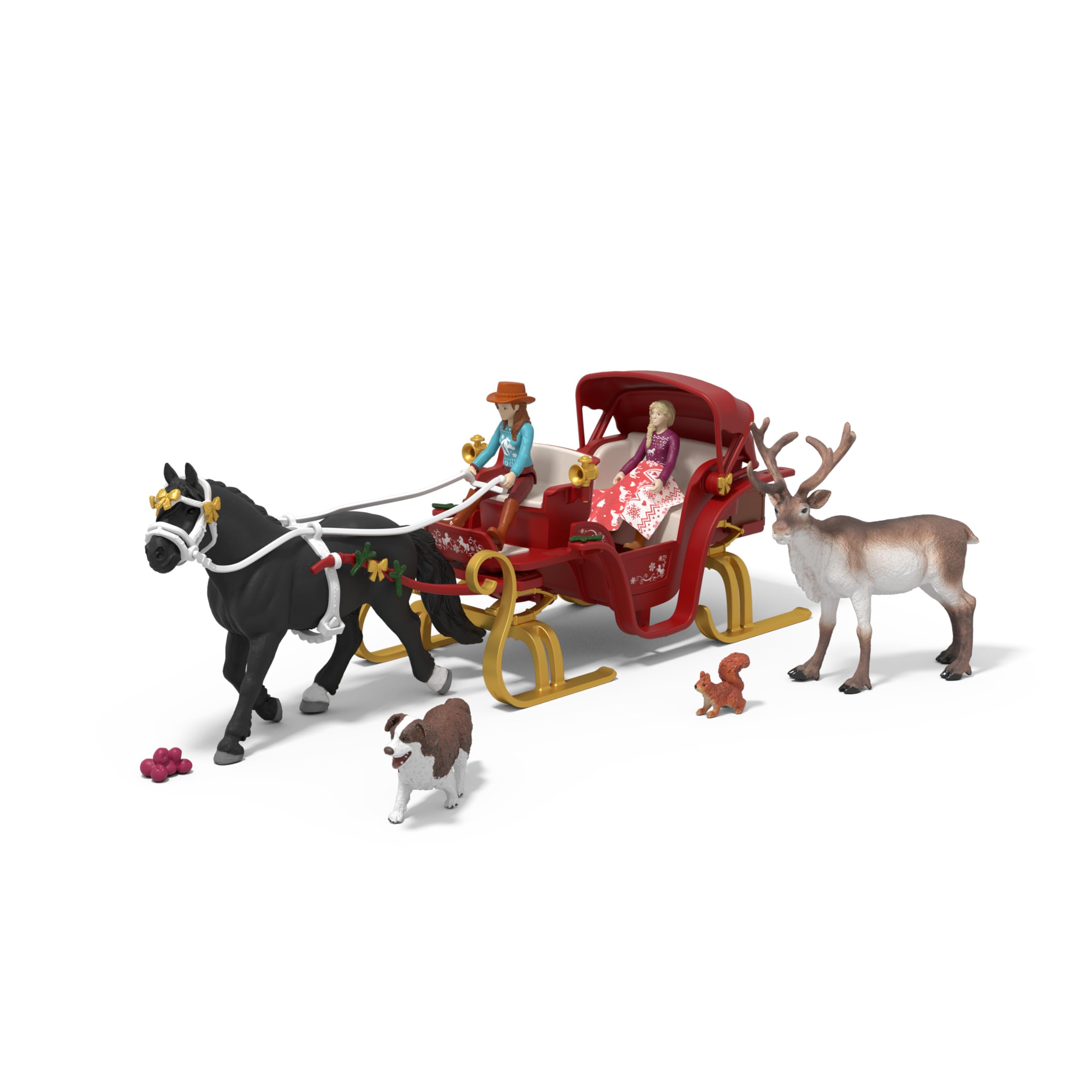 SCHLEICH Horse Club, 2025 Festive Horse Club Advent Calander, Includes 31 Toys Including Mare, Sleigh, 2 Riders, Reindeer