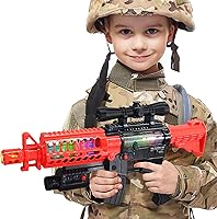 Vista 5 de ArtCreativity Toy Rifle Vibrating Toy Guns for Boys, 13.25 Inch Light Up Fake Gun with Sounds, Immersive Vibration, and Batteries Included, Military