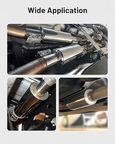 Miniatura 6 de EVIL ENERGY Silenciador resonador de 2 pulgadas de acero inoxidable (entradasalida de 2.0 pulgadas, 13.8 pulgadas de longitud)