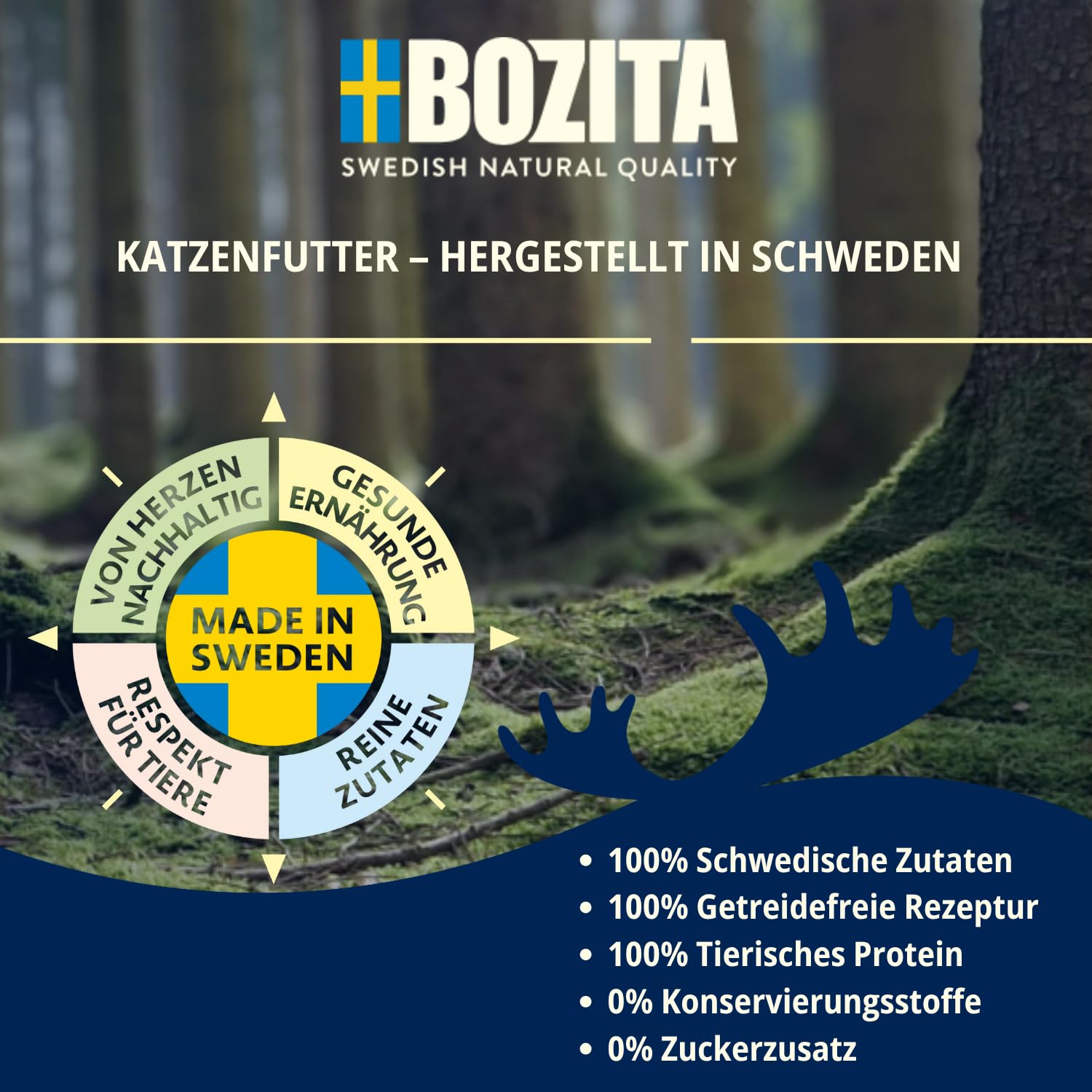 Bozita Nassfutter Megabox - Häppchen in Sauce mit Huhn, Lachs & Hering – 48x85 g Portionsbeutel getreidefreies Futter – Katzennassfutter Mixpack mit hohem Fleischanteil für gesunde Ernährung