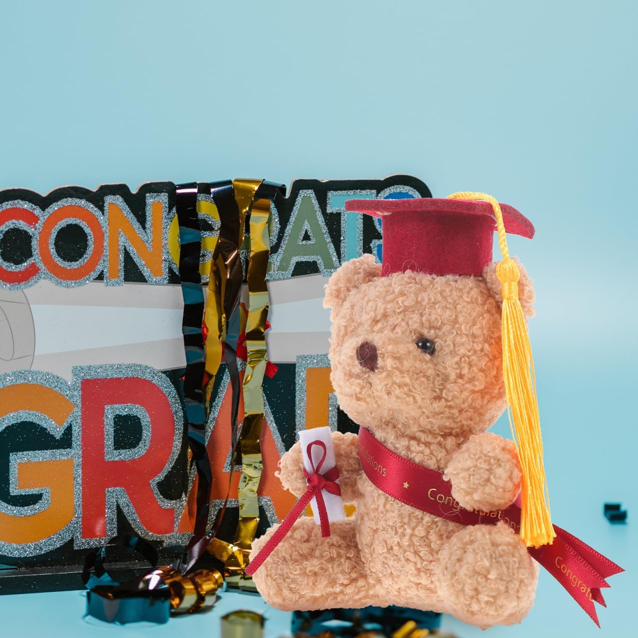 BESTYASH Mini Graduation Bear Plush Doll with Doctoral Hat 5.11In Stuffed Animal for Graduation Bouquet Decoration and Party Favors image 3