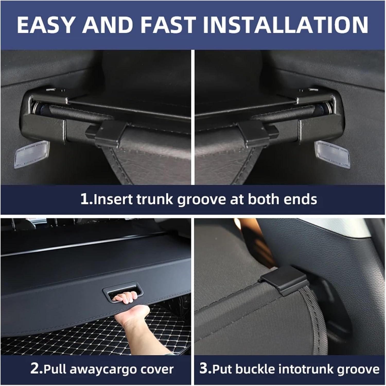 Compatible with Benz ML W164 2006-2011 Retractable Trunk Cargo Cover Parcel Rack Waterproof Rear Anti-Peeping Shade Auto Accessories(Leather) image 3