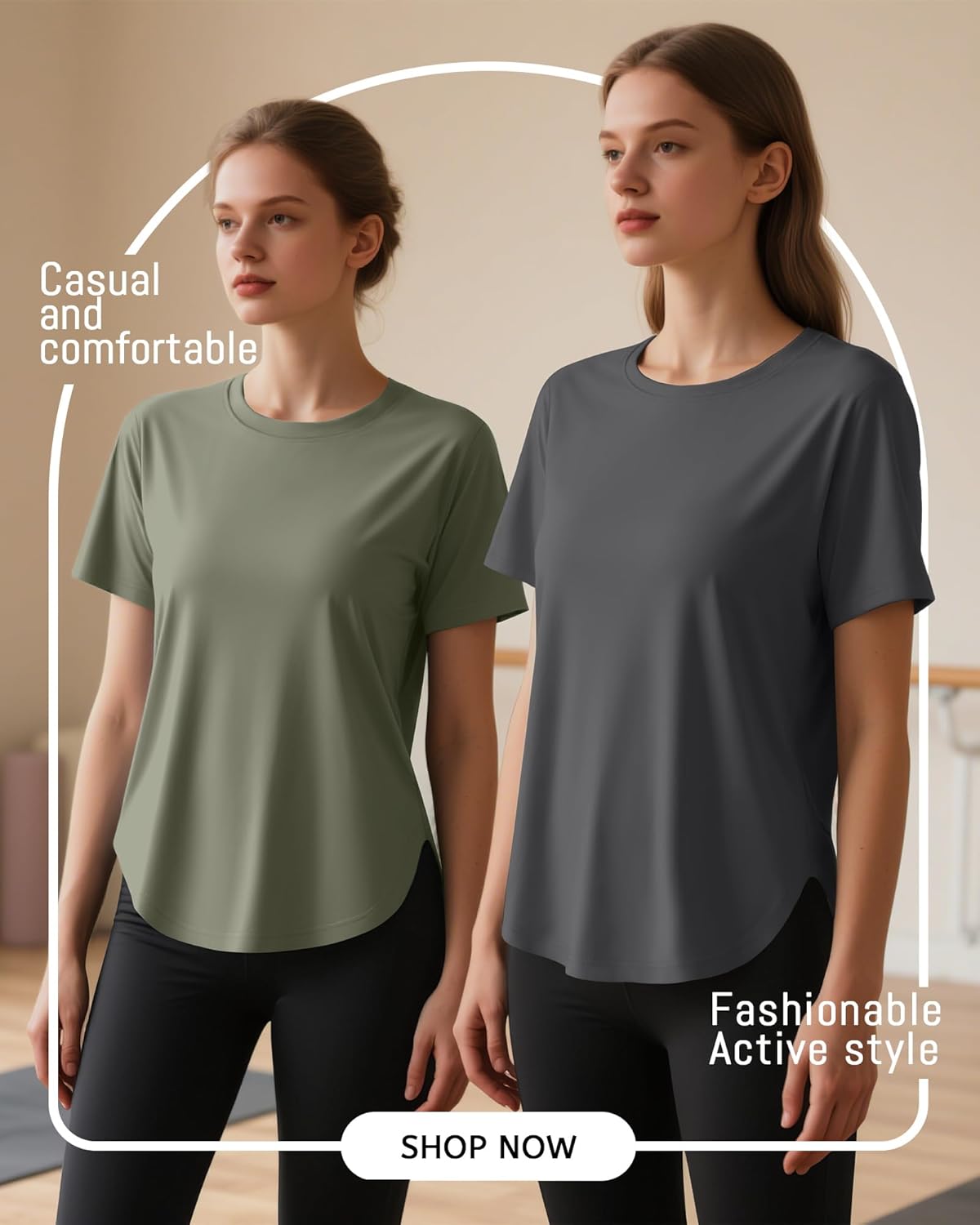 4 Pack Women's Workout T Shirts Short Sleeve Athletic Basic Tee Tops Quick Dry UPF 50+ Sun Protection with Split Hem