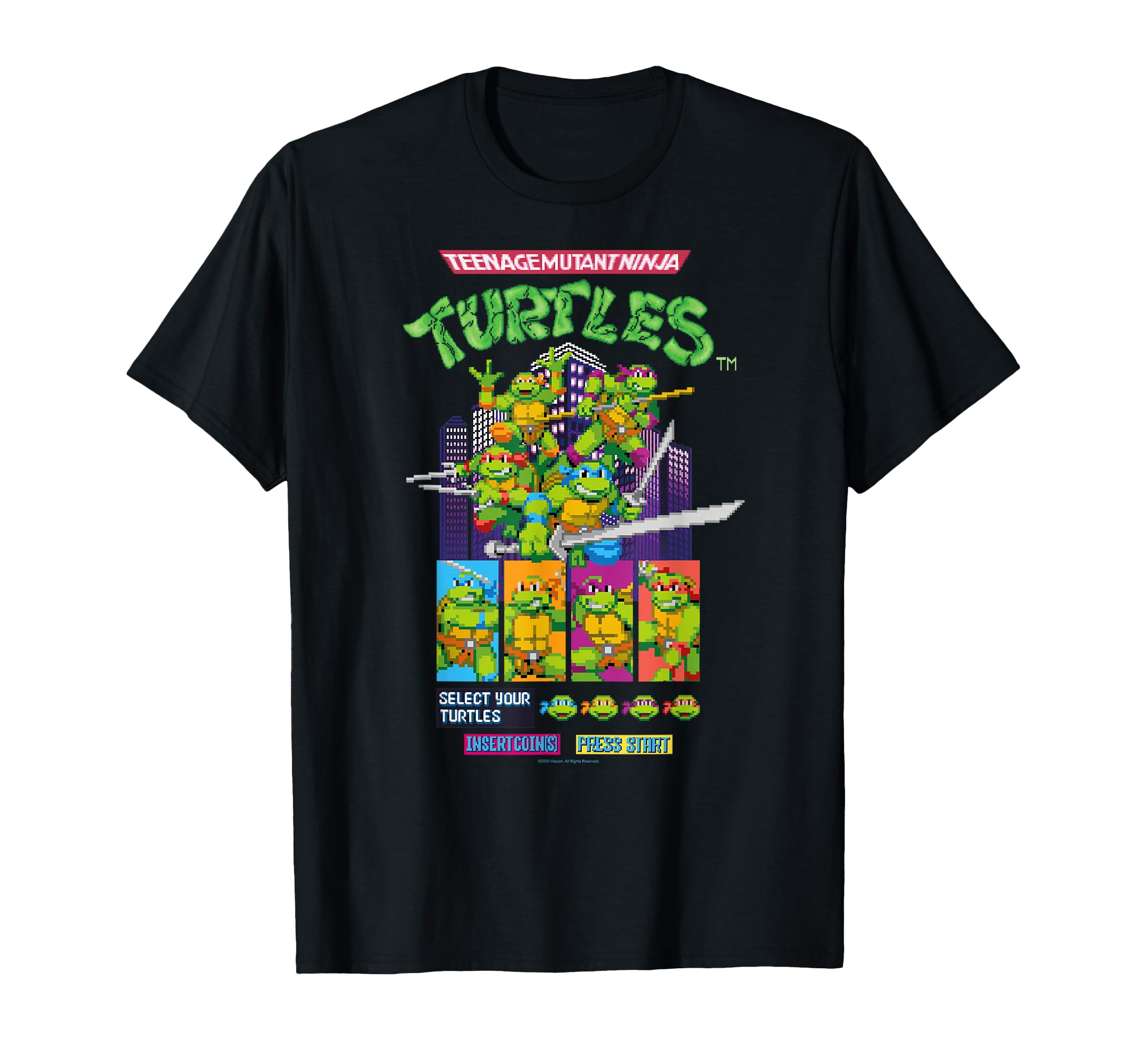 Teenage Mutant Ninja Turtles Arcade Game Screen Retro T-Shirt
