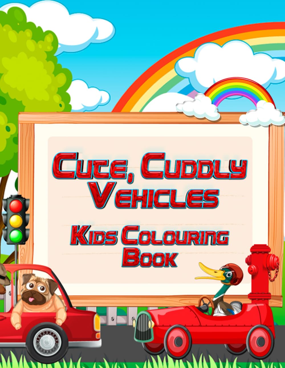 Cute, Cuddly Vehicles Kids Colouring Book: Adorable Cars, Trucks, Trains, and More for Creative Little Artists (Adventures in Colourland Colouring Books)