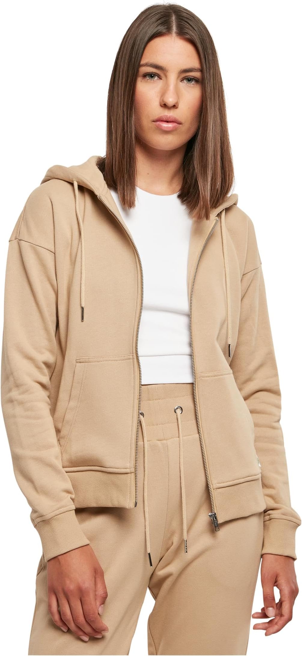 Urban ClassicsWomen's Ladies Organic Terry Zip Hoody Hooded Sweatshirt