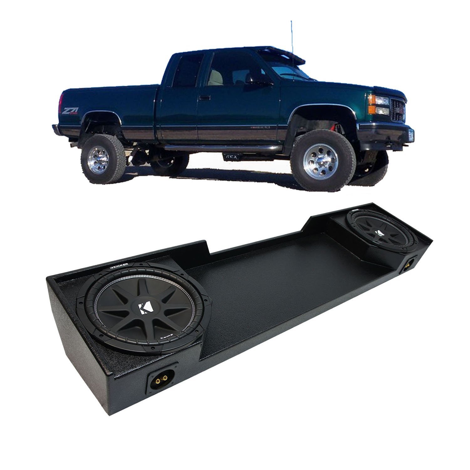 American Sound Connection Compatible with 1988-1998 GMC Sierra Ext Cab Truck Kicker Comp C12 Dual 12