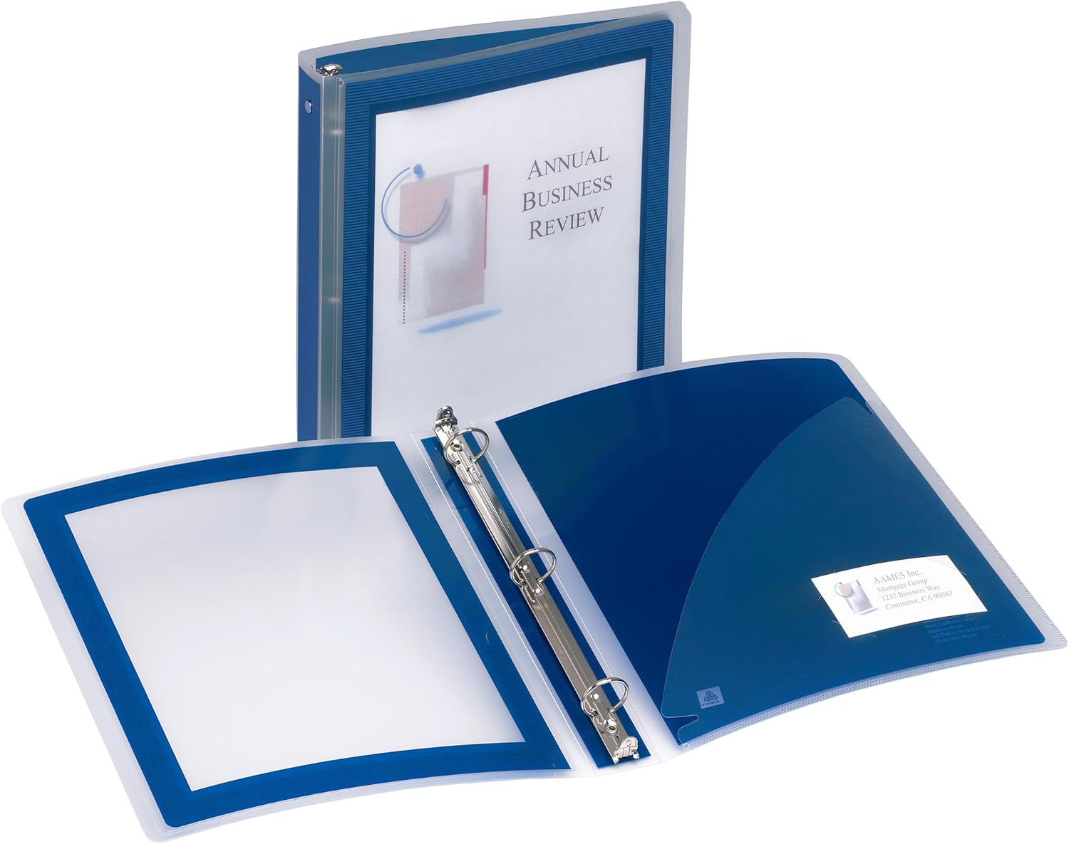 Avery Flexi-View 3 Ring Binder, 1.5 Inch Round Rings, 1 Navy Blue Binder (17638) (Pack of 12)