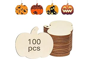 100 Pieces Pumpkin Wood Cutouts for DIY Crafts