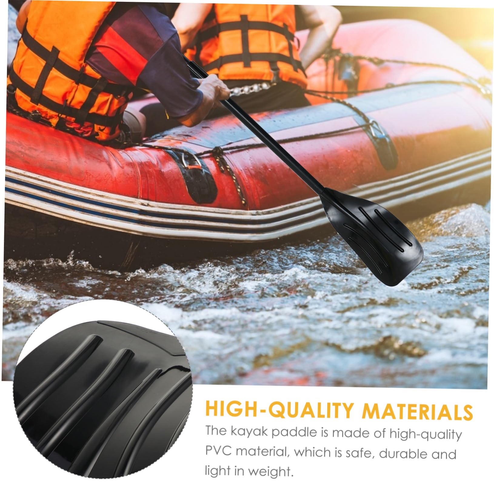 UPKOCH Abnehmbares PVC Kajakpaddel 2 Stück für Boot und Kajak Schwarz