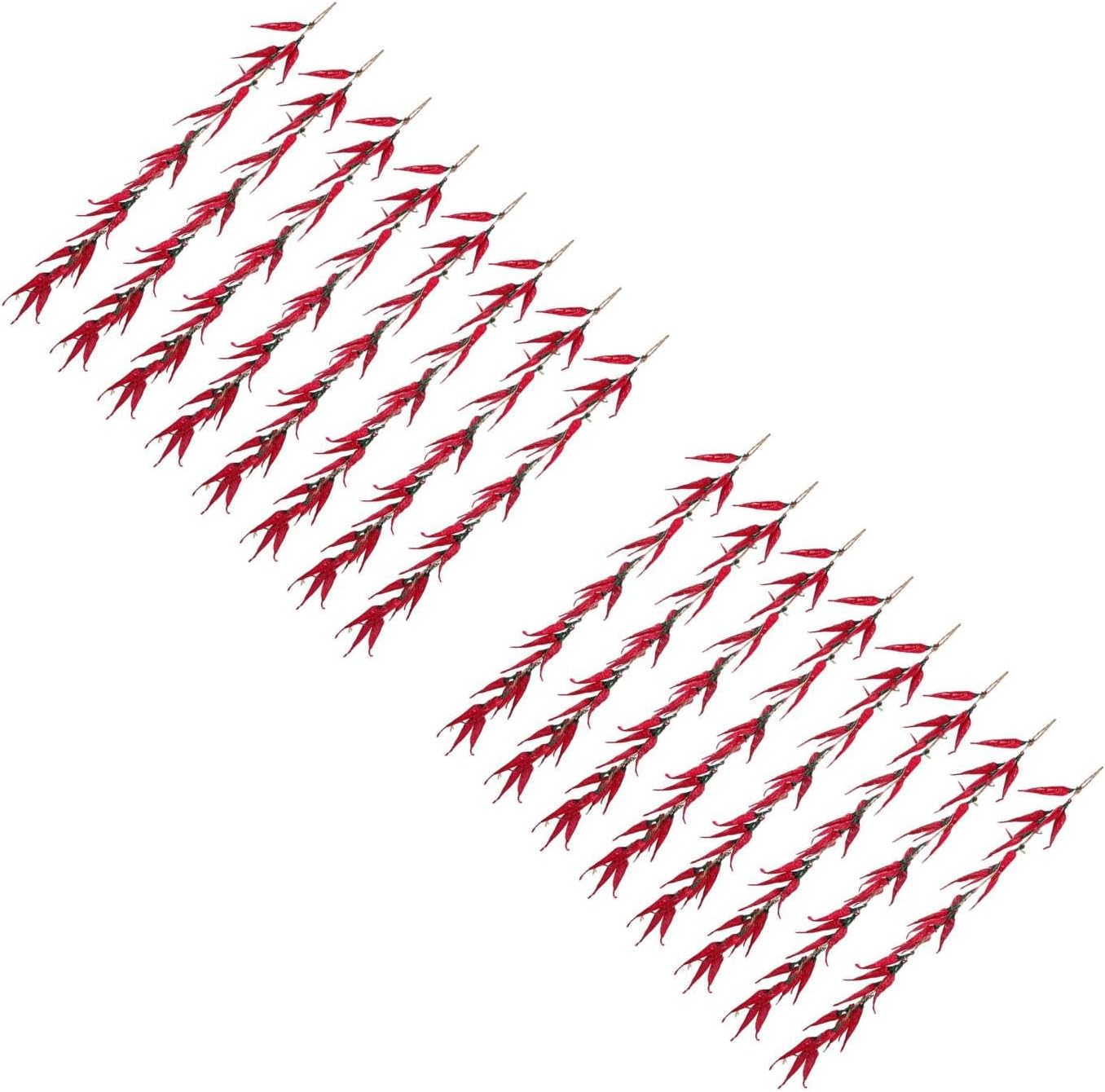 LUOZZY 16 Pcs Chili Pepper Decor: Realistic Fake Red Chili Pepper String for Kitchen Wall Decor - Simulation Vegetable Hanging for Party Photography Props