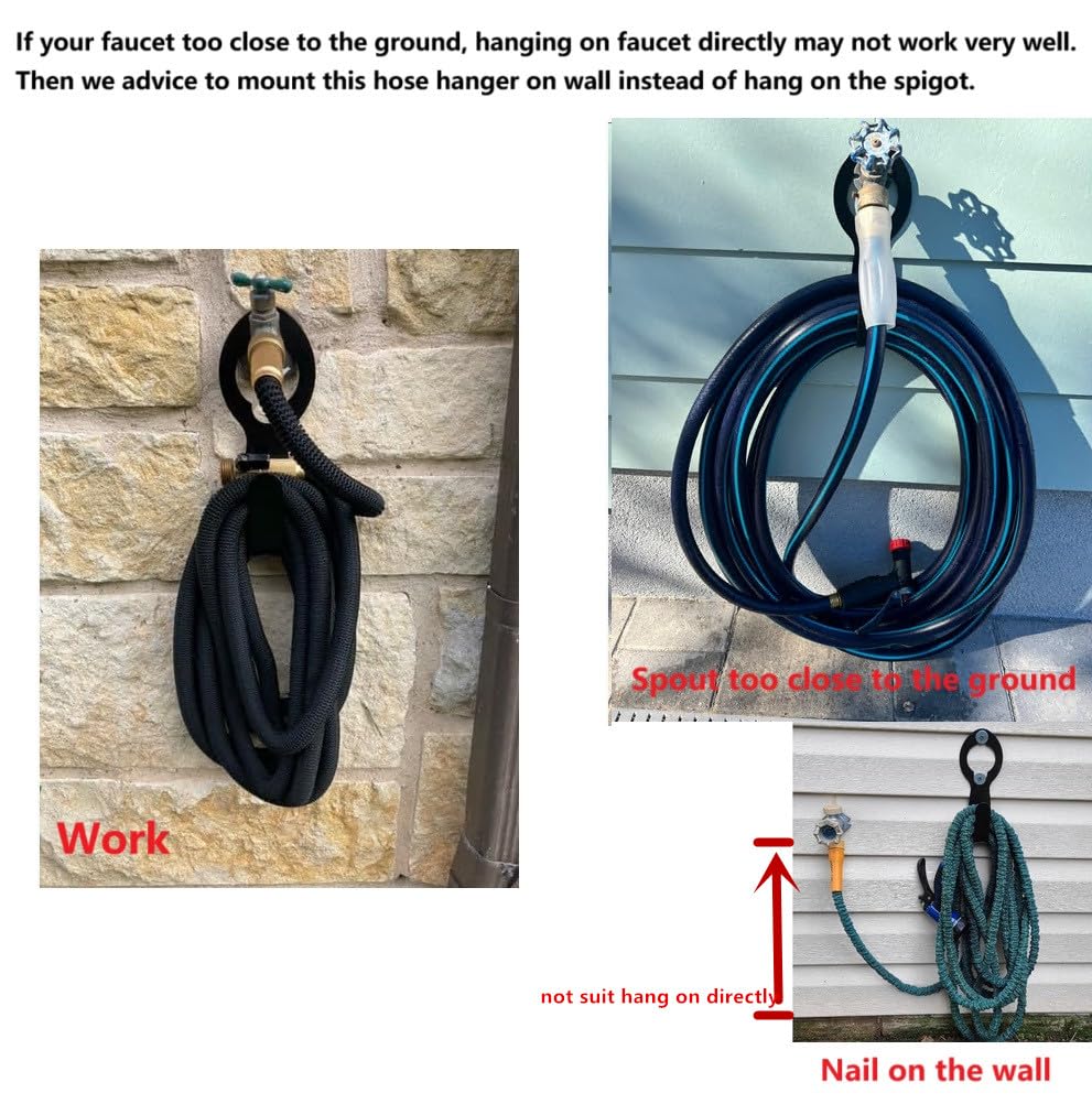 Gartenschlauch-Aufhänger, robuster Metall-Schlauchhalter für 15,2 m, 7,6 m, erweiterbarer Bewässerungsschlauch, stabil zu tragen über 50 kg Gewicht, tragbare Garagenaufbewahrung