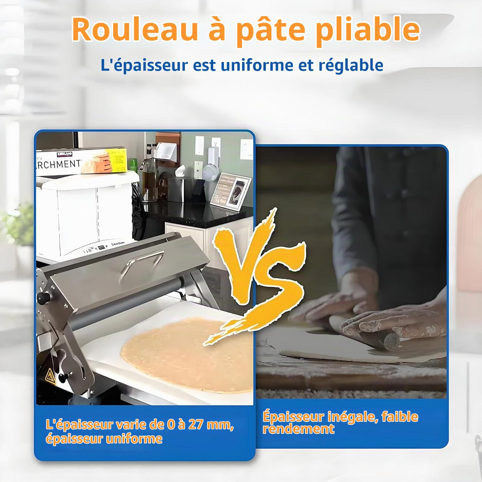 Laminoir Pate Feuilletée Professionnel Patisserie Manuel Inox a Pizza laminoire À Pâte Pliable Professionnel Pour Croissants,Pizza & Pâtes,Surface Antiadhésive En Pp Alimentaire