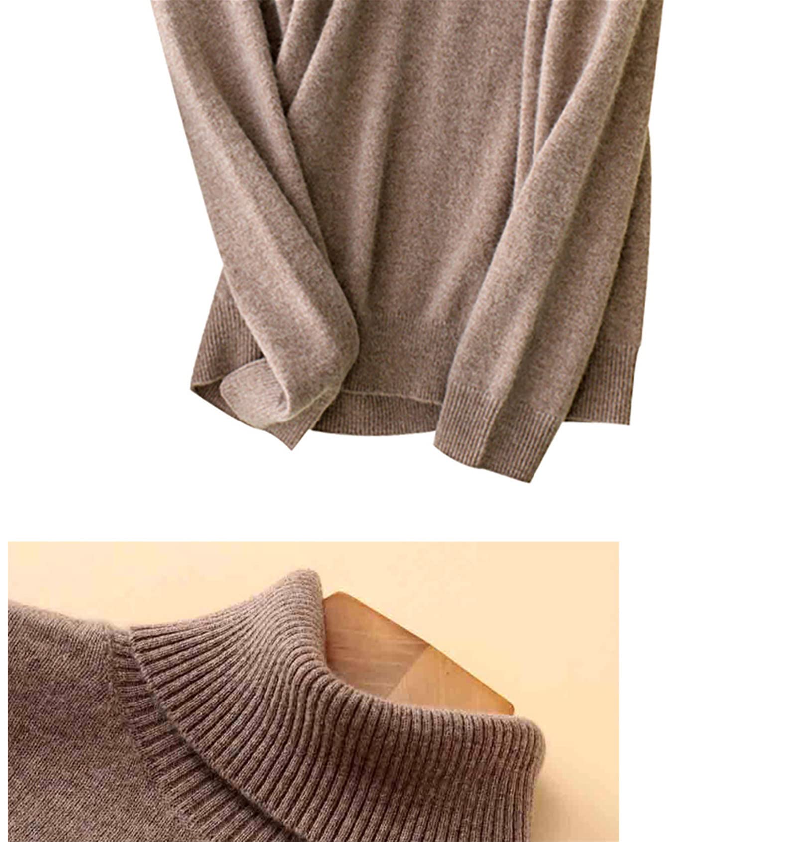 Maglione di lana da donna a collo alto caldo e morbido lavorato a maglia maglione in cashmere