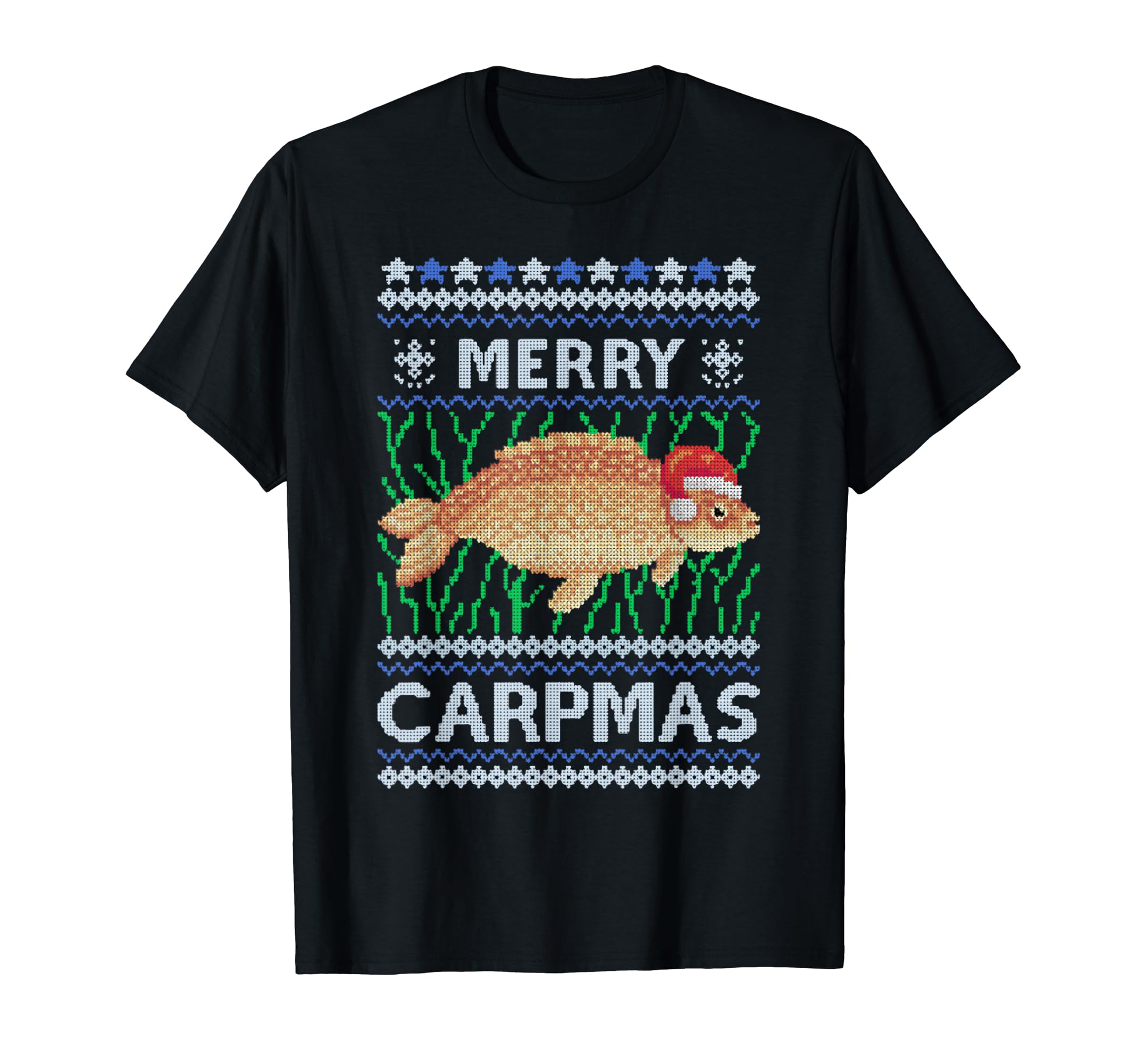 Merry Carpmas, Christmas Carp Fishing Design Christmas Tee T-Shirt