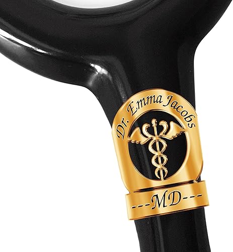 bellblow Stethoscope Charms Personalized, Custom ID Name Tag for Stethoscope, Engraved Stethoscope Name Tag EMT Medical Caduceus, Stethoscope Id