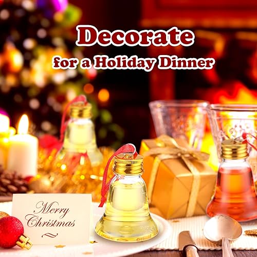 Miniatura 6 de Bolas de alcohol de Navidad, adorno de vidrio de chupito, adornos de plástico rellenables para botella de agua de Navidad transparente, bombillas