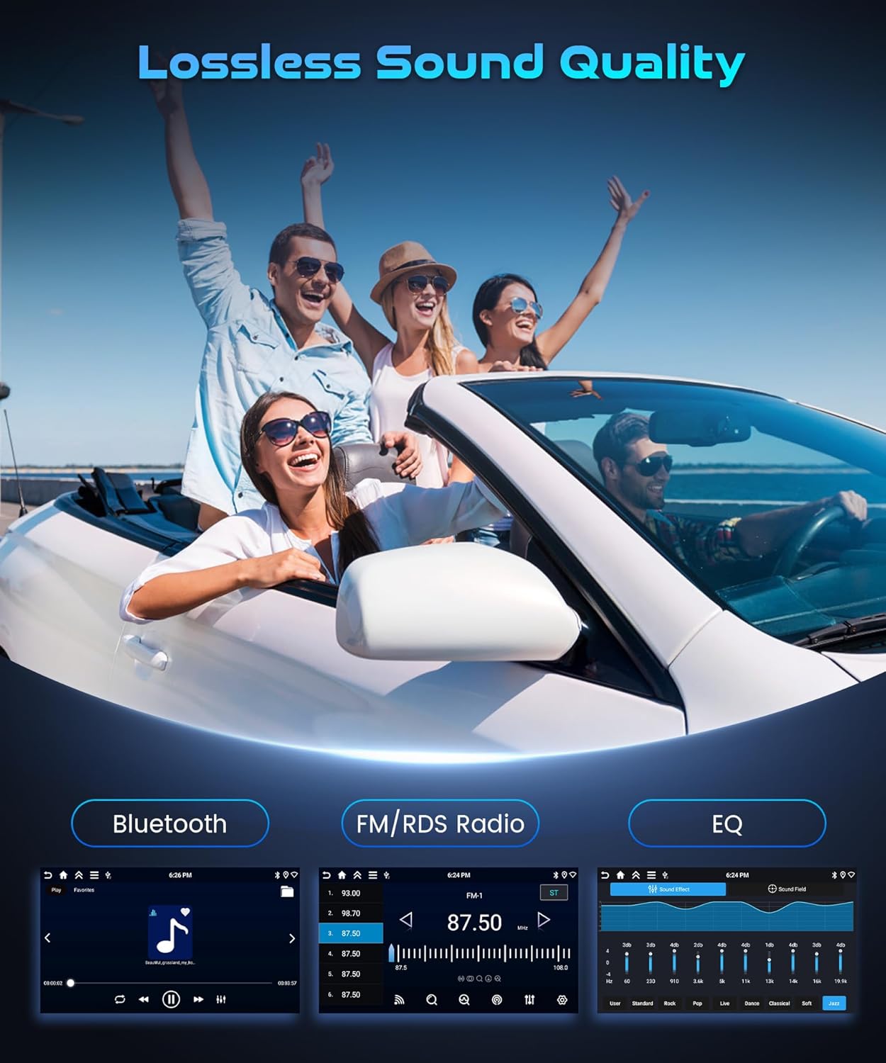 4+64G Android 15 Car Stereo Radio for Honda CRV 1997-2001 with Wireless Carplay Android Auto, 9'' in-Cell Screen Head Unit with GPS/Bluetooth 5.0/FM RDS/EQ/Wi-Fi Mirror Link Backup Camera SWC