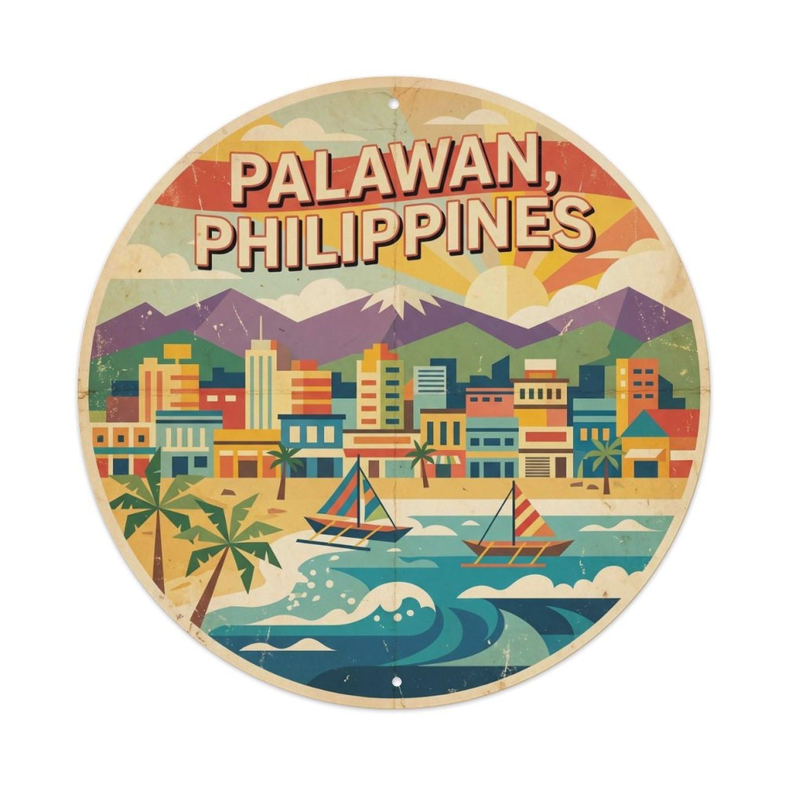 Puerto Princesa Island Lagoon Coastal Bay Metal Tin Sign
