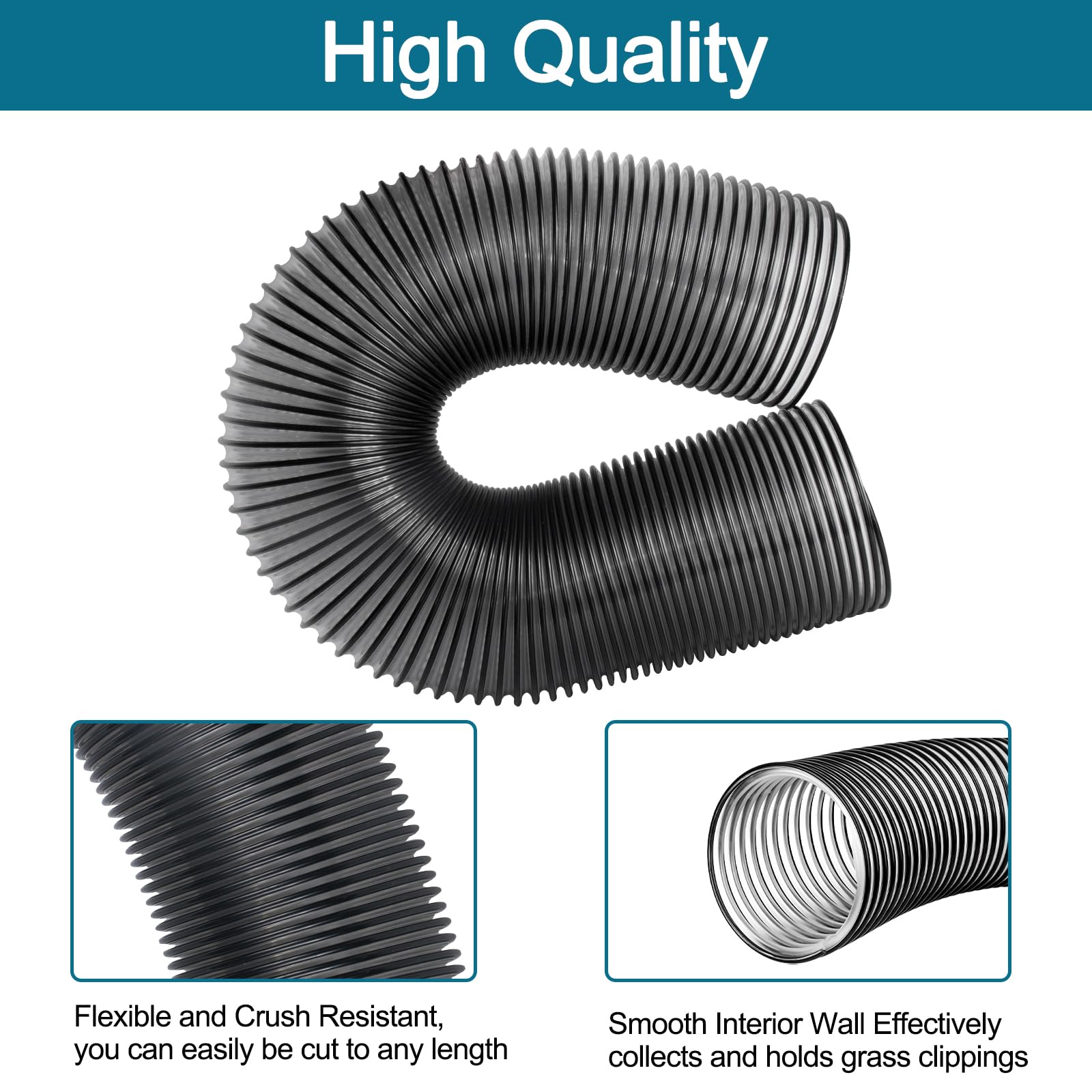 Manguera de vacío flexible de PVC para recogida de hierba, 6 pies de 8 pulgadas, lD, se adapta a la mayoría de marcas DR Trac Vac Cyclone