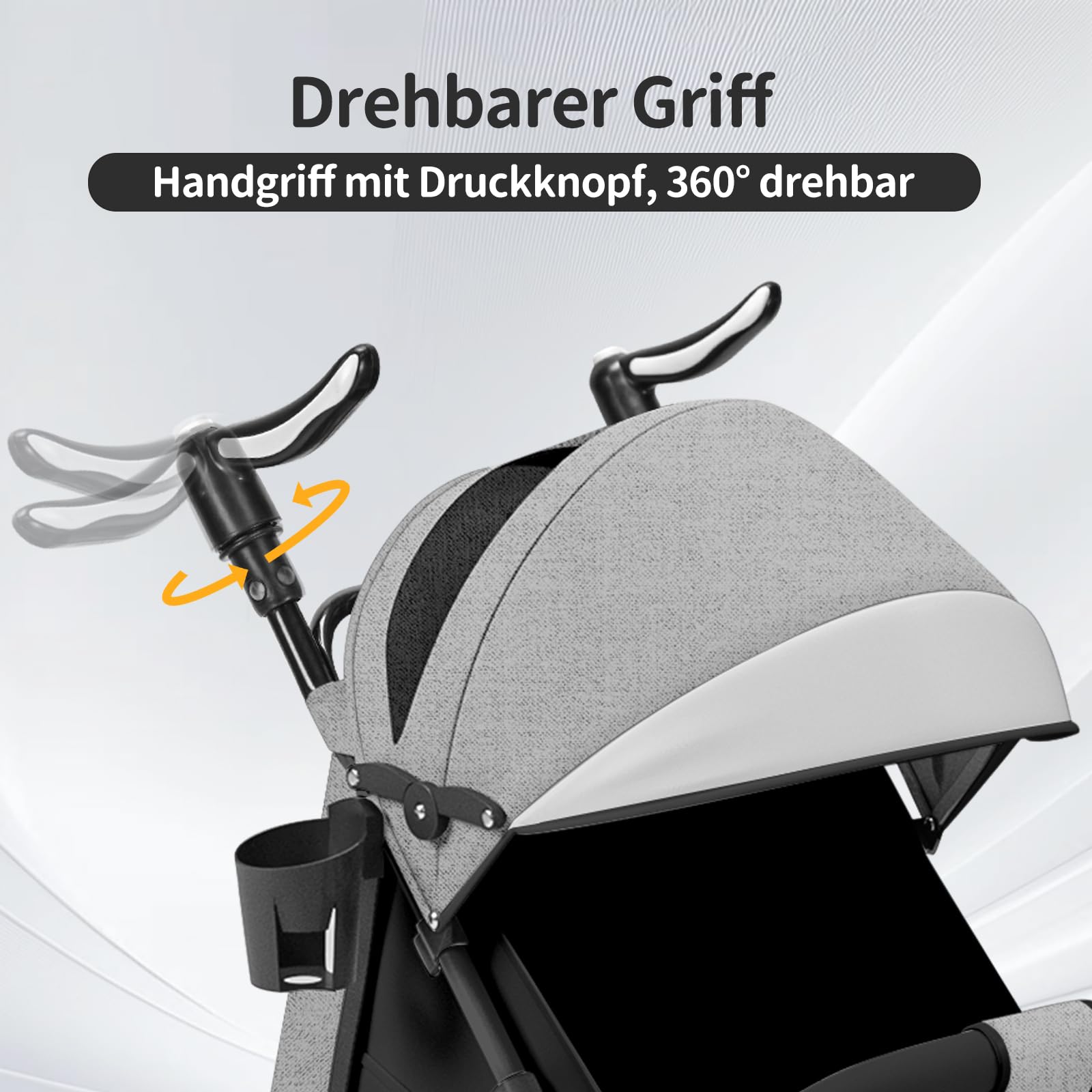 OHMG Reisebuggy flugzeug handgepäck,Kinderkraft Kinderwagen,Leichte Reise Buggy,Liegeposition, Kleine Maße nach Zusammenklappen,Vergrößerbares Verdeck,Für Geburt, bis 22 kg (A-Grau)