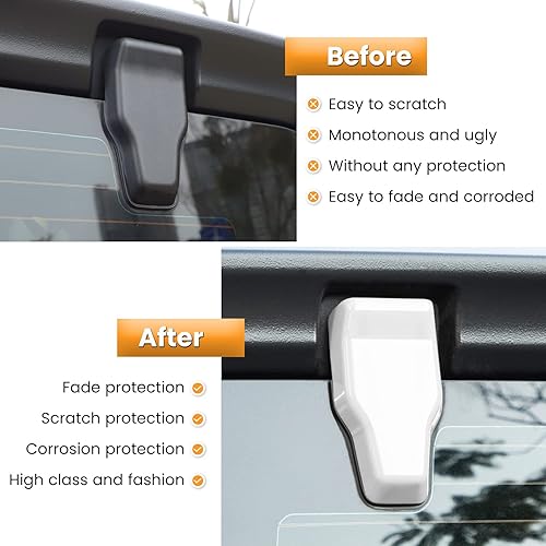 Miniatura 4 de Bisagra de ventana de puerta trasera y cubierta de boquilla de limpiaparabrisas para Jeep Wrangler JL JLU Sports Sahara Freedom Rubicon Unlimited 2