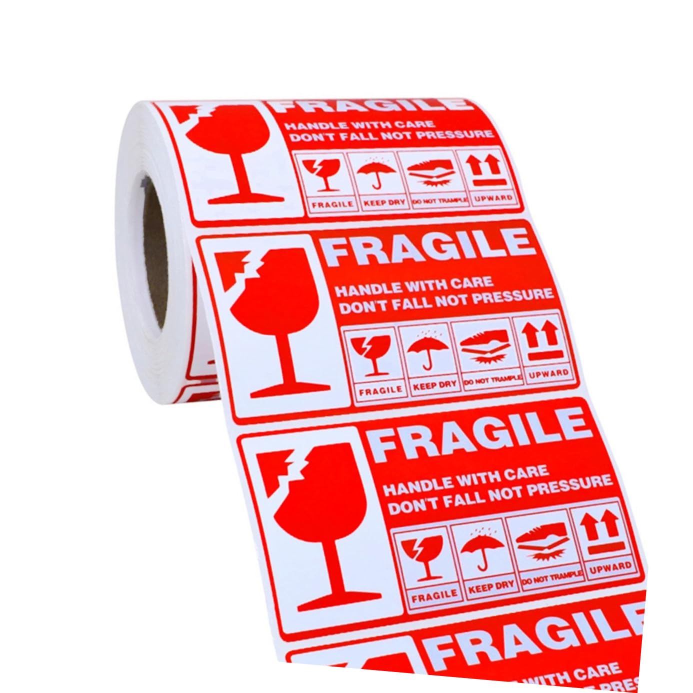 Étiquette Fragile Autocollante Rouge en Papier Adhésif 300 Pièces