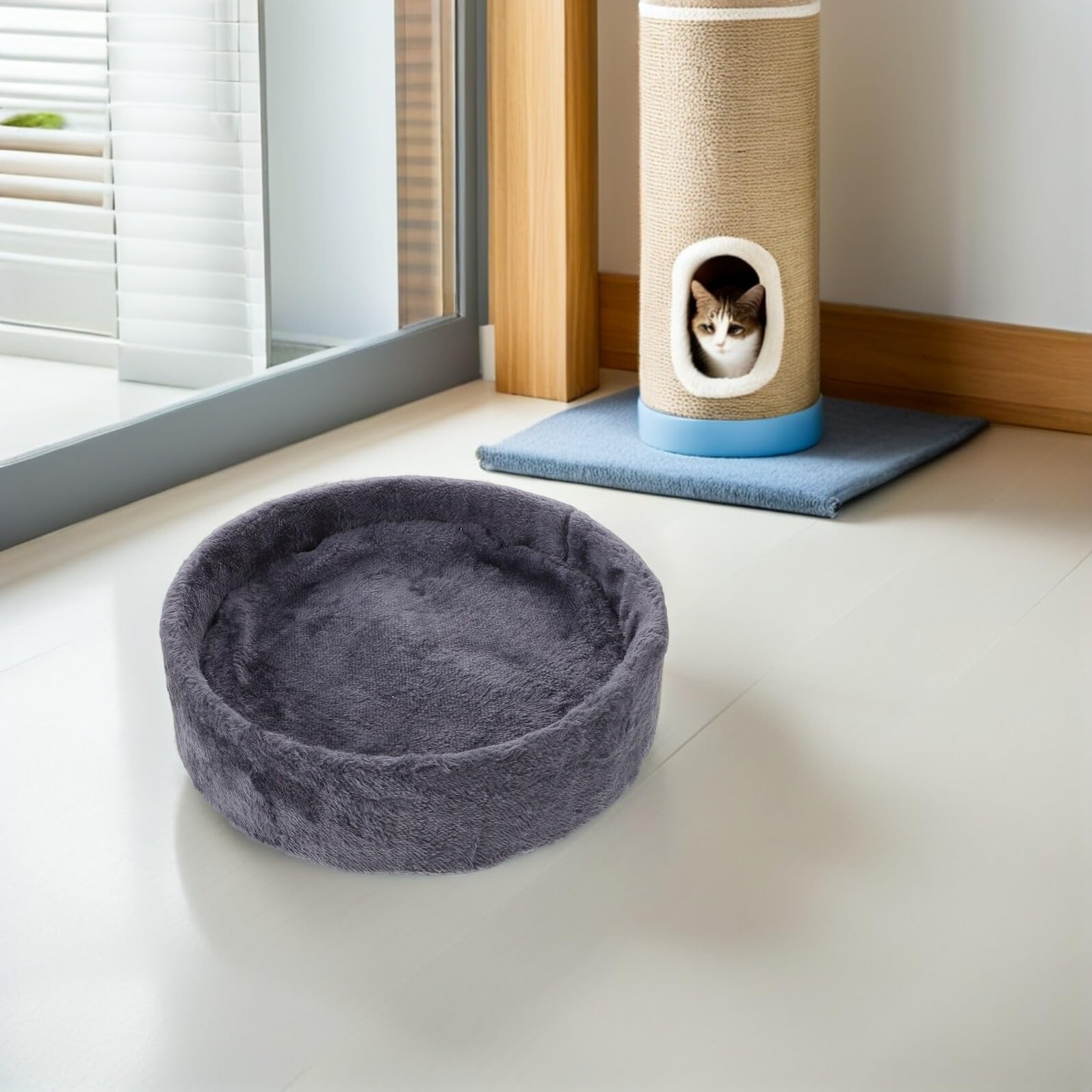 Katzenhängematte Ersatzteil Fleece 30X30cm Dunkelgrau Komfortable Katzenbaumauflage für Wohnungskatzen Waschbares Haustierbett Einfach Montierbar