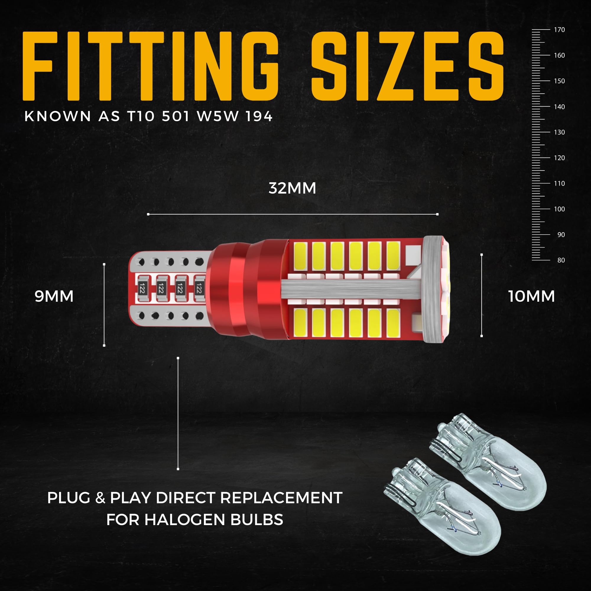 Number Plate Bulb GLB501 T10 LED Bright White Capless Wedge Bulb ...