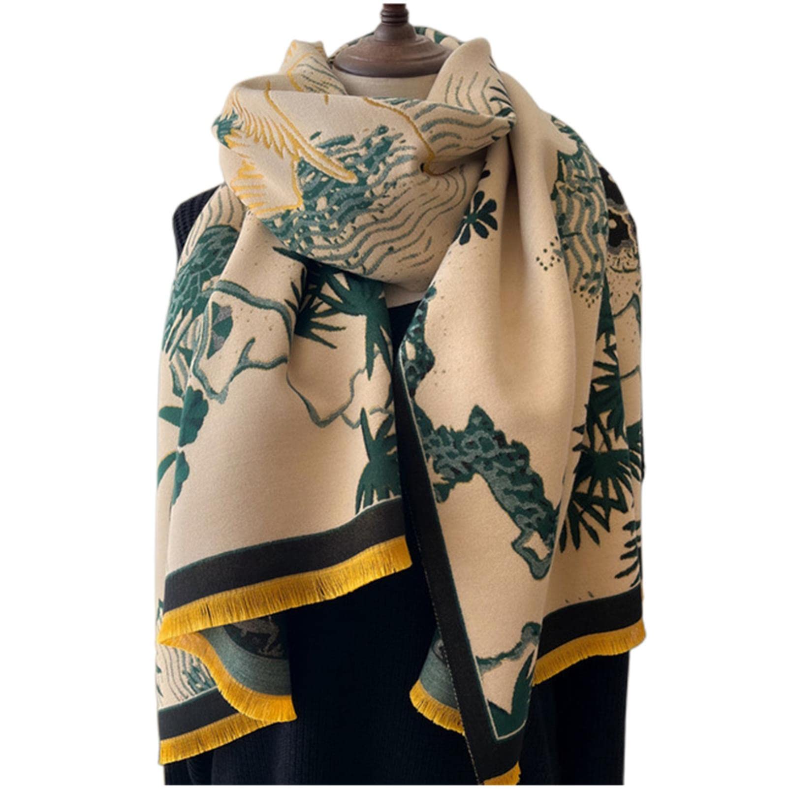 URYYRIT Schal Winter Warme Scarves Kaschmir Frauen Dicke Bandanas Luxus Gedruckte Schals Decken Schals Und Schals Für Frauen