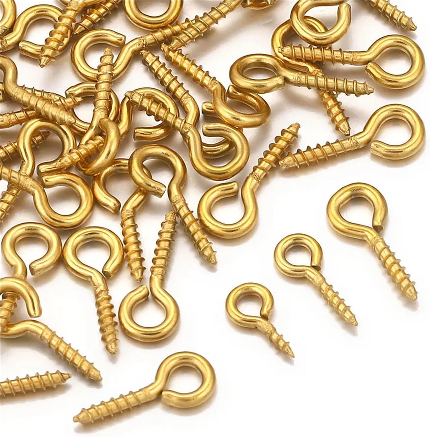 Screw Eyes 100pcs Stainless Steel Eye Pins for Making Screw Threaded Clasps Jewelry Makings Small Tiny Accessories for Hanging Artwork