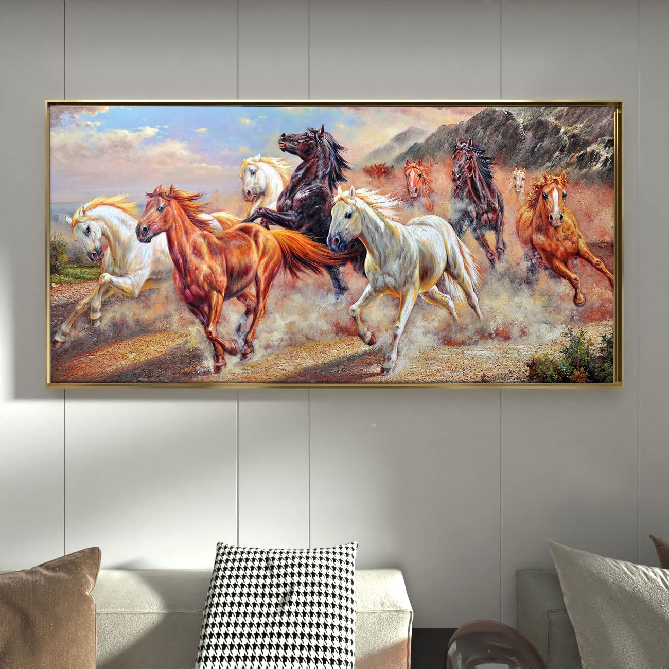 See full amazon price history chart for Painting Mantra Nine Running Horse Large Canvas Painting Panel Wall Art Print, Decorative Modern Framed Luxury Paintings for Home, Living room, Bed room and Office Décor (Multi, 23 X 47 Inch) Painting Mantra Nine Running Horse Large Canvas Painting Panel Wall Art Print, Decorative Modern Framed Luxury Paintings for Home, Living room, Bed room and Office Décor (Multi, 23 X 47 Inch) (B0BFJSFY43) Amazon Price History, Amazon Price Tracker