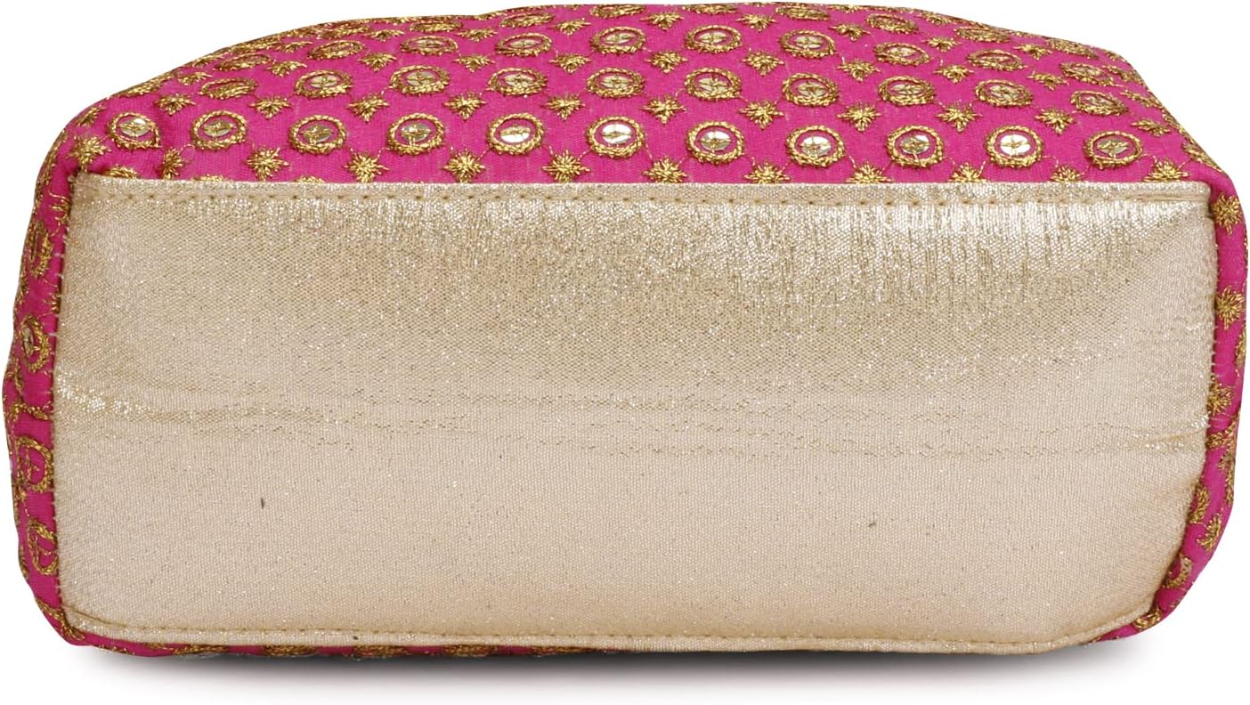 Fancy Haat Silk Ethnic Rajasthani Women's Potli Bag (Carrot)