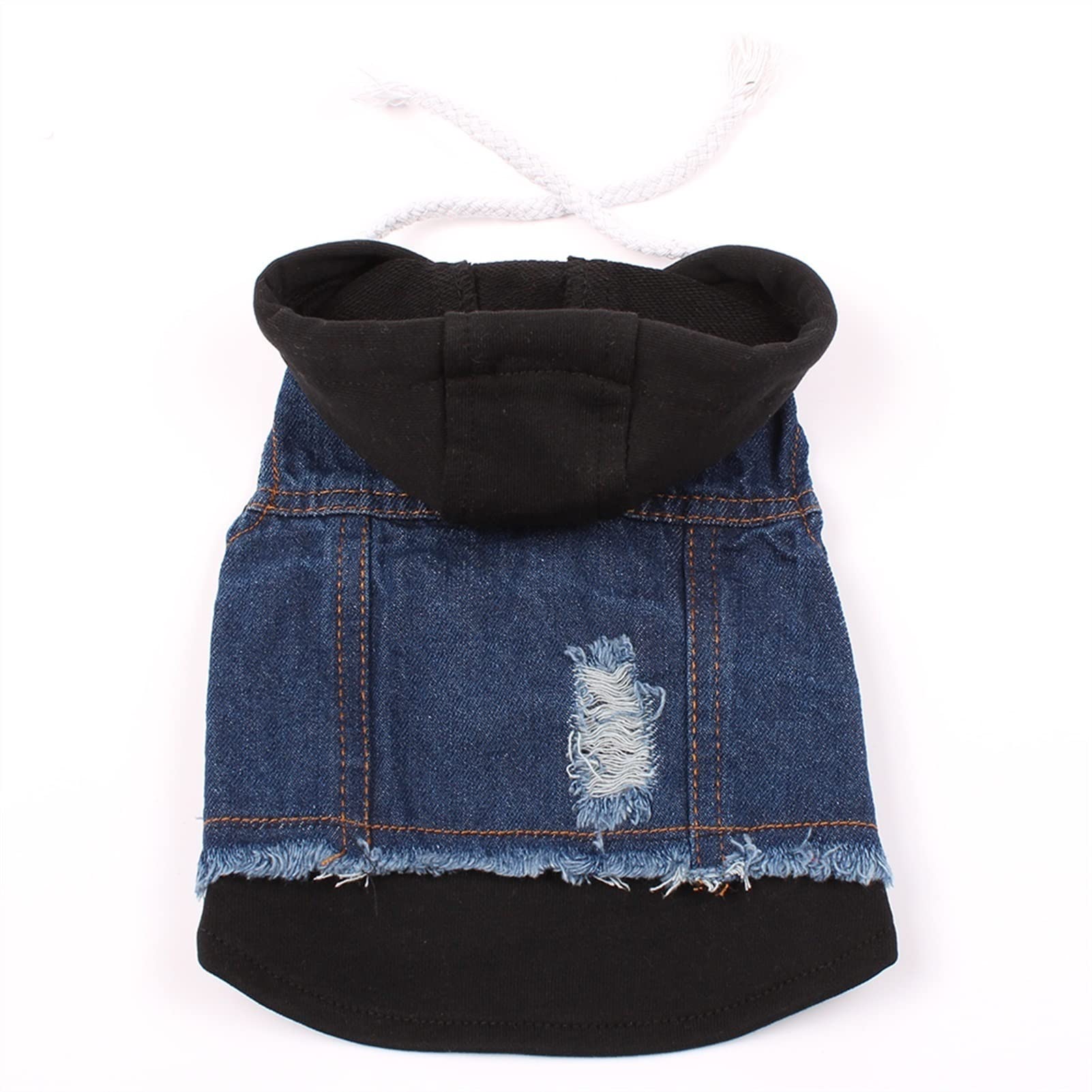 Veste pour chien en jean denim de qualité avec chapeau chat M
