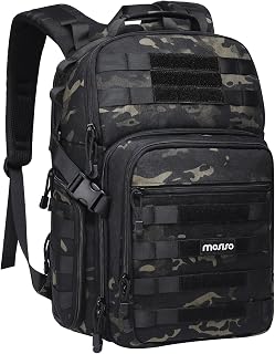 MOSISO Camera Backpack, DSLR/SLR/Mirrorless Photography Tactical Camera Bag Case with Tripod Holder & 15-16 inch Laptop Compartment Compatible with Canon/Nikon/Sony, Night Camouflage