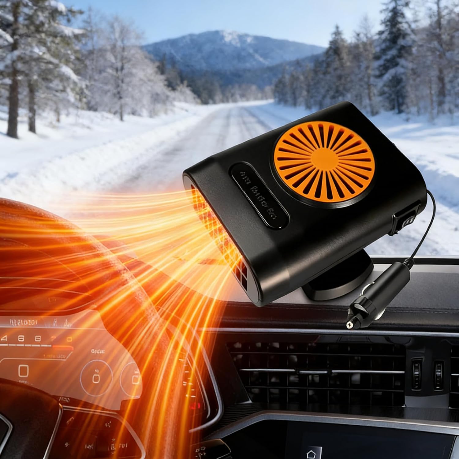 Car Heater,12V 200W Fast Heating Portable 2-in-1 Heater for Car Plug in Cigarette Lighter 360-Degree Rotating