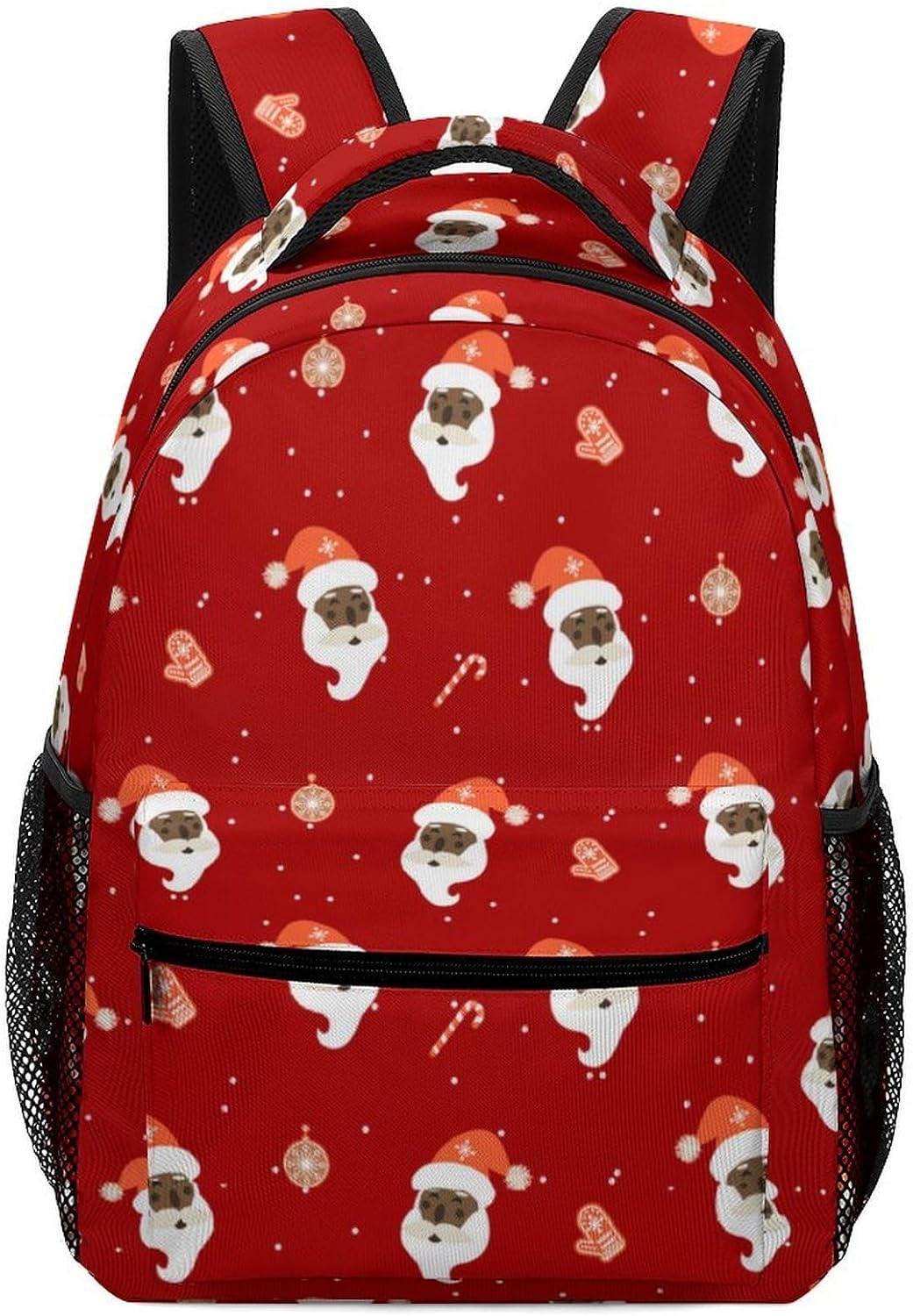 Xmas Pattern with Santa Travel Backpack for Women Men Workout Work Shoulder Bags Lightweight Daypack