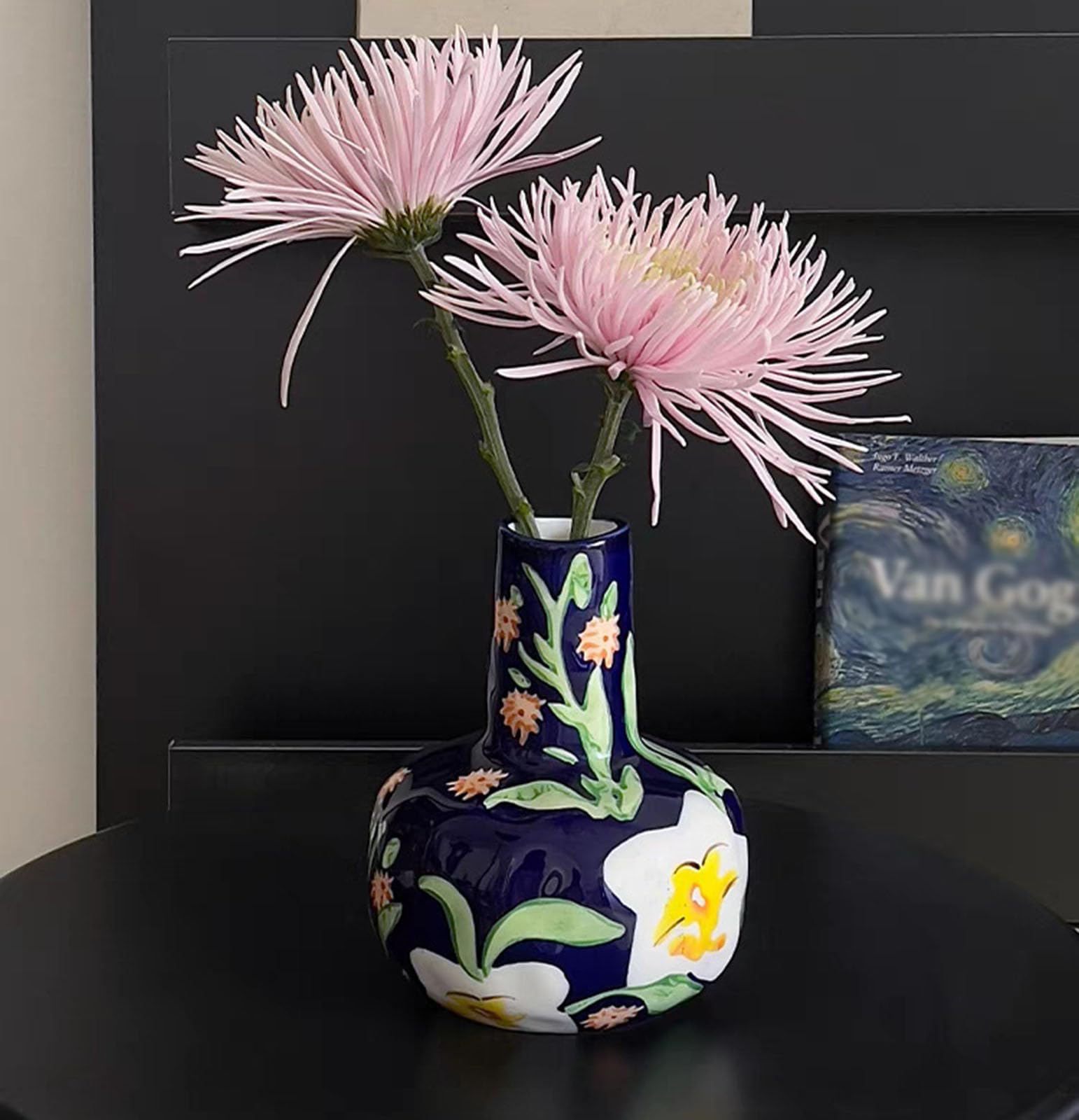 Wazon ceramiczny na kwiaty, ręcznie malowany, rustykalny, ręcznie robiony, do salonu, biura, na wesela i stoły imprezowe,A