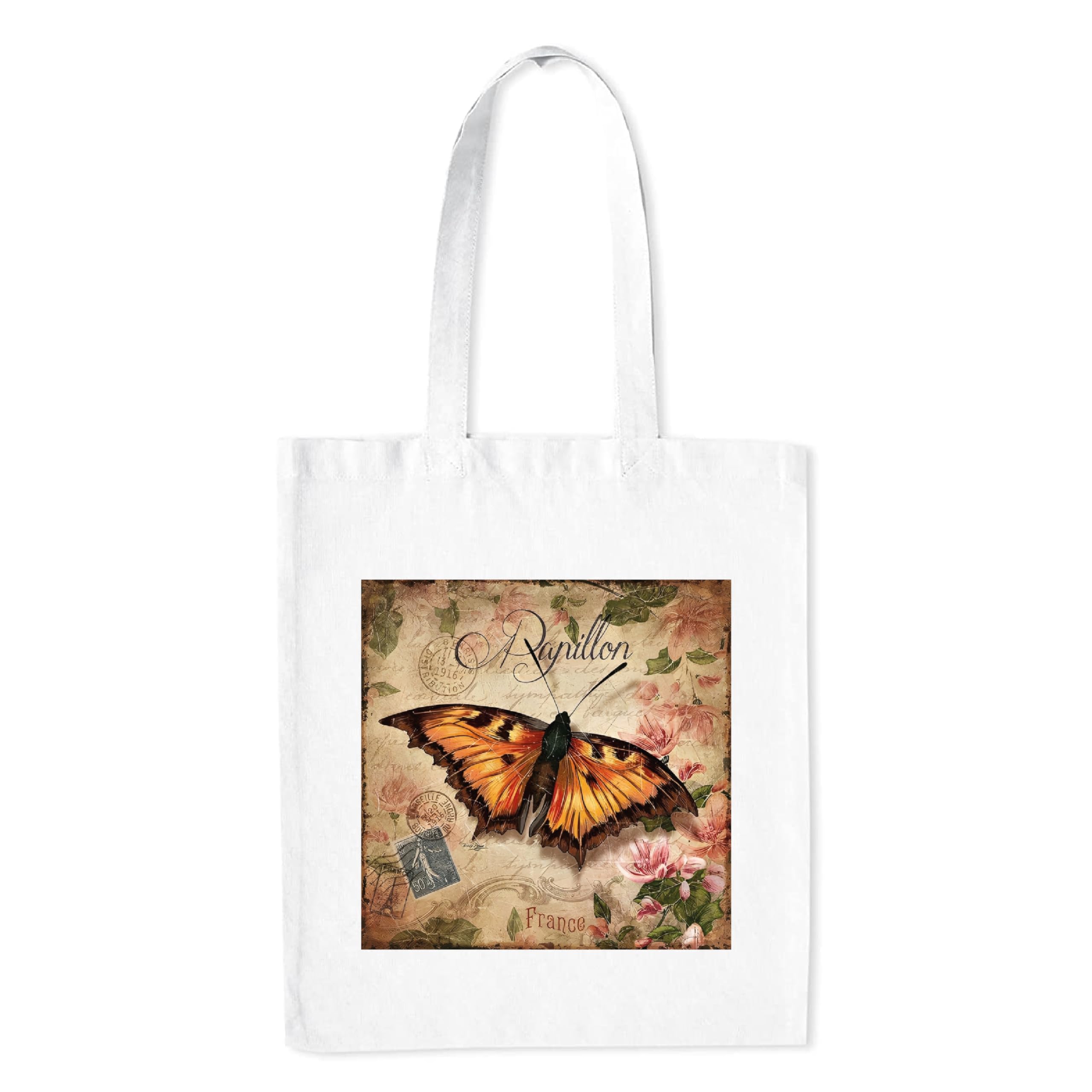 CRAFTEEZY Vintage Theme Tote Bag For Women Stylish Casual Office College Totes Bags (Vintage Butterfly) (B0CQM1FGHL) Amazon Price History, Amazon Price Tracker