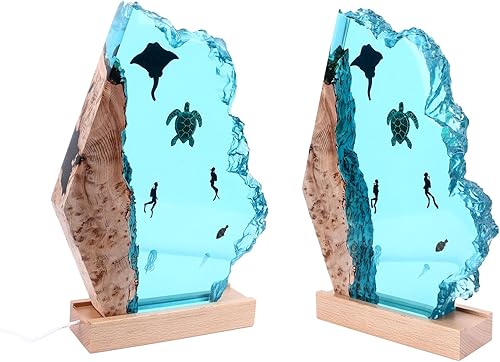 Miniatura 7 de Lámpara de buceo, lámpara de 8 pulgadas con LED desmontable, noche de madera para el hogar, 5 V USB ed Diver para dormitorio li habitación