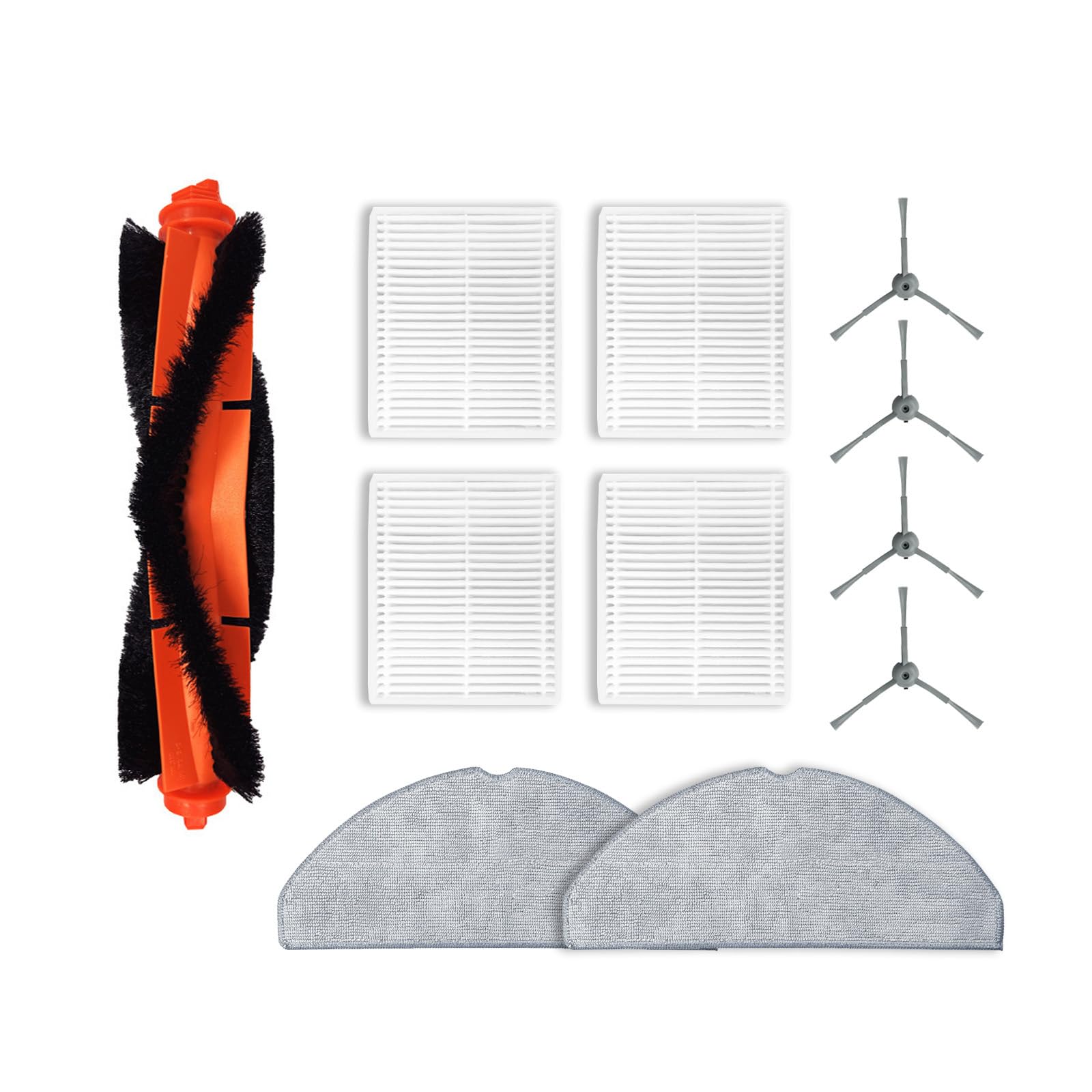 Piegricdiat Robot Vacuum Replacement Parts Fit for Lubluelu L20 Robot Vacuum and Mop Combo, Brush Roll& Mop Pad& Filter Kit (11PC-BRUSH ROLL&FILTER&MOP&SWEEP)