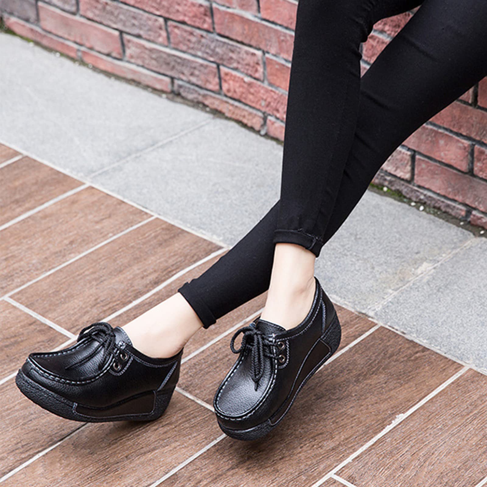 rismart Femme Formel Plateforme Caché Talon Coin Suède Baskets De Mode Chaussures
