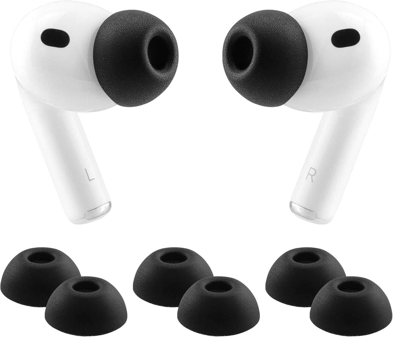Memory Foam Ear Tips for AirPods Pro 3rd Generation 2025, Ultimate Comfort, Replacement Ear Tips for AirPods Pro 3 Earbuds, 3 Pairs (Black, SML)